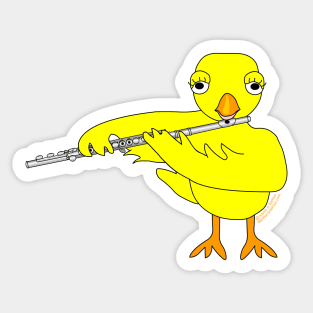 Flute Chick Sticker